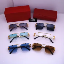 Modedesigner-Sonnenbrillen für Damen, Herren-Brillen, Sonnenbrillen, Design-Marke, Carti-Brillen, blauer Luxus-Metallrahmen, dunkle Glaslinsen mit besseren schwarzen Gehäusen, Lunettes