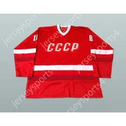 Custom Sergei Vostrikov Russian CCCP Hockey Jersey New Top Sched S-M-L-XL-XXL-3XL-4XL-5XL-6XL