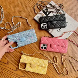 Cell Phone Cases Luxury Crossbody Shoulder Strap Cases For iphone 14 Plus 13 12 11 Pro Max Card Holder Phone Case Cute Leather Protective Cover J230421