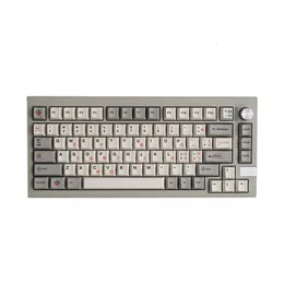 RETRO 9009 Grekiska grå och vita mekaniska tangentbordskangentknappar 136 Keys PBT Material Sublimation Cherry Profile 231221