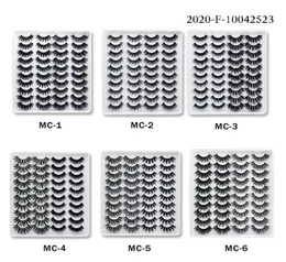 مصنوعة يدويًا 20pairs mink eyelashes 6d مكياج سميك الشريط الكامل رموش العين امتداد False Minks lash 20 أنماط للاختيار 1775502