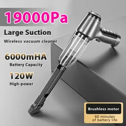 Altri strumenti per la pulizia della casa Accessori 19000Pa 120W Aspirapolvere per auto senza fili Aspiratore portatile portatile Soffiatore integrato per la casa 230422