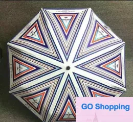 Simple pattern airplane logo Umbrella For Women 3 Fold Luxury Umbrella with gift Box And Bag Rain Umbrella VIP gift