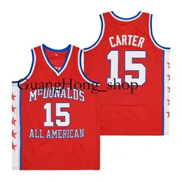 GH 15 Vince Carter MCDONALDS All American Basketball Jersey Red Size S-XXL