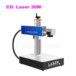 LYBGACNC Desktop-Lasermarkierungsmaschine, 20 W, 30 W, 50 W, tragbar, Mini-Ultraviolettstrahl, violettes Kaltlicht, UV 3 W, CO2-Metallrohr, 30 W, für nichtmetallisches Holz, Acryl, Leder, Papier