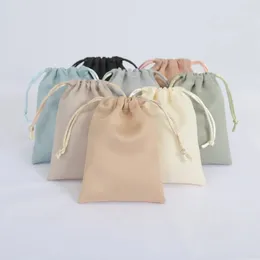 Pendant Necklaces 100pcs Custom Silk Velvet Jewelry Gift Bags Satin Drawstring Earring Ring Packaging Organizer Pouch Wedding Favor Candy Bag 231123