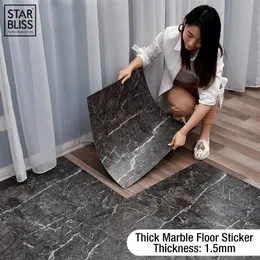 Wall Stickers Simulated Thick Marble Tile Floor Sticker PVC Waterproof Selfadhesive Living room Toilet Kitchen Home Decor sticker 230422