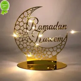 Novo ramadã muçulmano de acrílico dourado 2023 Eid Mubarak Decoration for Home Eid al-Fitr Aid Moubarak Party Decor Supplies Gifts Gifts