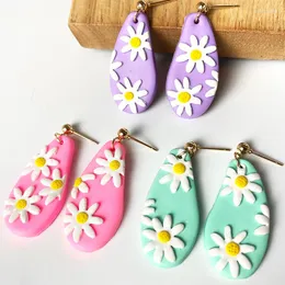 Kolczyki Dangle Clay Fashion Jewelry Summer Flower Originals Originals Casual Multicolor Big Drop Polimer na prezent wakacje