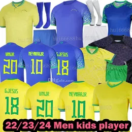 S-4xl 22/23/24 Brazils Puchar Świata Koszulki piłkarskie G.jesus Coutinho Paqueta Richarlison Jesus Marcelo Pele Casemiro 2023 2024 Brasil Men Kit Kids Player Pełna piłka nożna piłka nożna