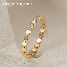 Fedi nuziali Anello in oro 14 carati con zirconi Anello personalizzato fatto a mano con gioielli minimalisti resistenti all'appannamento Boho Donna 231123