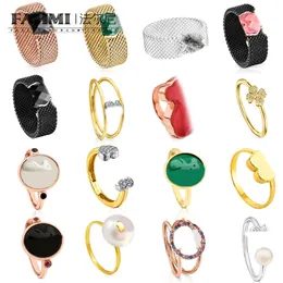 FAHMI Classico aperto rotondo doppia perla aperta grande perla rosa anello semplice anello aperto Anniversario, fidanzamento, regalo, festa, matrimonio Regali speciali per gli amici amanti della mamma