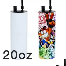 Tumblers 20oz sublimeringshookahs koppar rak tumlare kall rökning fett kopp med lock glas skål vatten rör droppe leverans hem garde dhynj