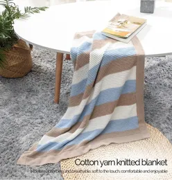 Blankets Baby Cotton Yarn Knitted Blanket Wool Jacquard Cover Leg Warmth And Breathable Air-conditioning