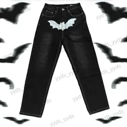Mäns jeans y2k jeans mens hip hop tryckt baggy svart denim byxor 2023 Nya Harajuku mode casual lösa breda benbyxor byxor streetwear t231123