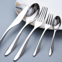 Dinnerware Sets Cozy Zone Set Stainless Steel Luxury Cutlery 5Pcs Tableware Knife Fork Spoon Dining Western Restaurant