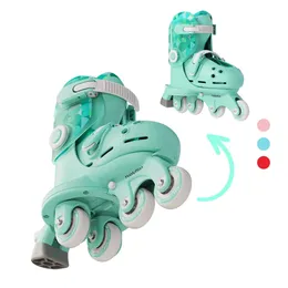 Inline Roller Skates Yvolution Twista Kids Adjustable Modes Size 7J11J One Pair Unisex Green 231122