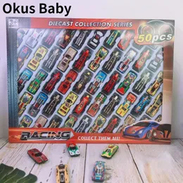 ダイキャストモデルカー36pcs/50pcsセットカラーボックスキッドミニトイカーセットカー1 50合金メタルレーシングカーモデル子供クリスマスセットギフト231122