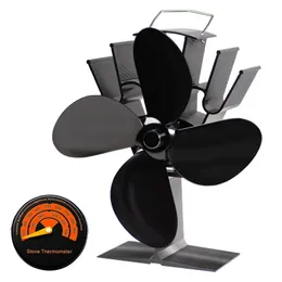 Other Home Garden 4 Blade Heat Powered Stove Fan Log Wood Eco Friendly Quiet Fireplace Winter Warm Efficient Distribution 231122