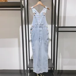 Damenjeans 2023 Frühling und Sommer Retro Agereducing Highwaisted Classic Straightleg Washed Overall 230422