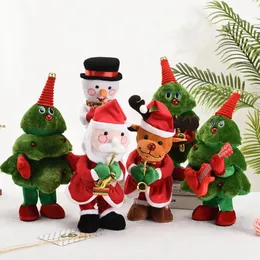 Decorações de Natal Divertido Dançando Árvore de Natal Elétrica Árvore de Natal Boneca Dançando Cantando Árvore de Natal Brinquedos Decoração de Natal Infantil 231122