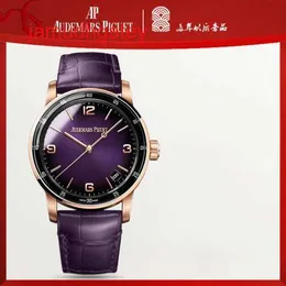 Ap Swiss Luxury Watch codice 1159 serie 41 mm diametro meccanico automatico moda casual orologi di lusso da uomo orologi e orologi 15210or A616cr01 viola fumé pieno