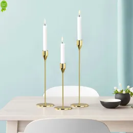 Nowe 3PC/zestaw chiński styl metalowe świece proste złotą dekoracje ślubne bar imprezowy salon wystrój domu