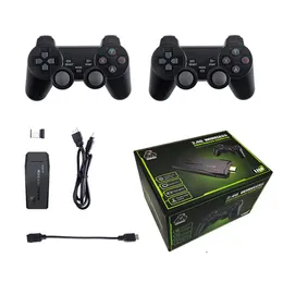 Lettori di giochi portatili Console video wireless M8 4K Lettore TV retrò con 10000 giochi 64 GB Due kit joystick 24G 231123