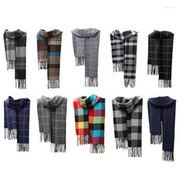 Bufandas Bufanda de invierno Tartan Plaid Check Borla Hombres Mujeres Clima frío Cuello Gear