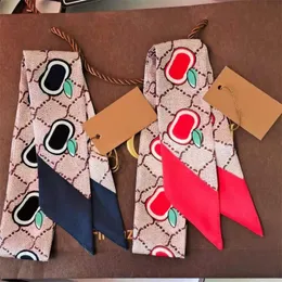 Ladies Silk Cravat Scarf Designer Bow Ties for Women Hair Band Wraps Summer Silks Neckties Bags Ribbon Decoration Woman Scarves
