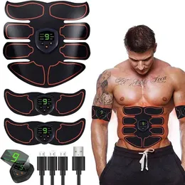 Bärbar smal utrustning ABS -tränare EMS Abdominal Muscle Stimulator Tone Hem Gym Belt Fitness Workout Equipment With LCD Display Slimming Massager 231122