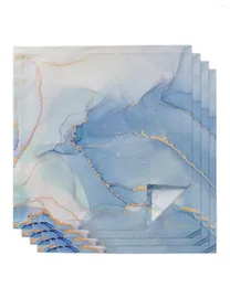 Table Napkin 4pcs Marble Blue Ocean Square Napkins 50x50cm Party Wedding Decoration Cloth Kitchen Dinner Serving