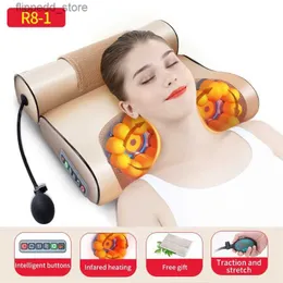Massaging Neck Pillowws Neck Massage Pillow Electrical Cervical Traction Massager Wormwood Hot Compress Relief Back Shoulder Pain Body Health Q231124