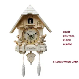 20INCH Cuckoo Music Wall Clock Children clock Living Room Bedroom Hourly Time Speak Smart Timekeeping Wall Clock Modern Design213N