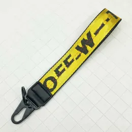 Lüks offss moda anahtarlık marka anahtar yüzükler temiz kauçuk tuşlar yüzük erkek kadın tuval anahtarlık nakış mektupları kolye kemeri 3.5x25cm Keying zsxw