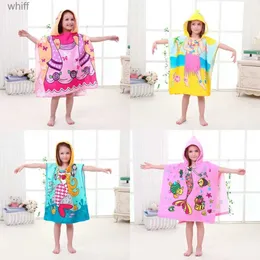 Towels Robes Kids Toddlers Hooded Poncho Towel Childrens Beach Swimming Changing Robe Cloak Towel Robe Hooded Poncho Towel for Boys GirlsL231123