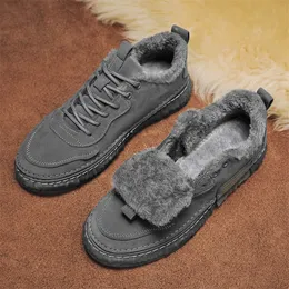 Safety Shoes Men's Boots with Plush Collar Social Shoes Winter Leather Cotton Shoes Warm and Fashionable Shoes Platform Casual Board Shoes 231123