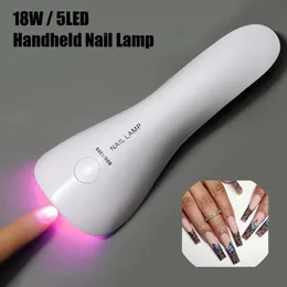 Nail Dryers CNHIDS Rechargeable Handheld Nail Dryer UV LED Lamp For Gel Polish Nails Drying Manicure Tools Portable Nail Art Tool 18W Lights 231122