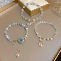 Link Bracelets KAITIN Pearl Safety Button Opal Adjustable Bracelet For Women Jade Pendant Love Kitten Fashion Artistic
