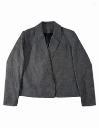 Ternos femininos blazer de lã moda avançada simples atmosfera confortável 2024 outono e inverno 1107