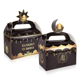 Подарочная упаковка 8pcsset Eid Mubarak Cake Boxes Ramadan Candy Chocolates Мусульманская вечеринка Карим аль -Адха 230422