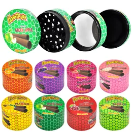 smoke shop Chromium crusher zinc alloy smoking accessories tobacco herb grinder With Fruit Flavor 63MM 4 Piece bongs