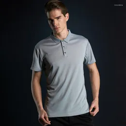 Polos męski Wysokiej jakości szybkie suche wielokolorowe męskie koszule Polo Fashion Grey Work -Upors Men Casual Shirt Men plus size xxxl 4xl chłopców tops