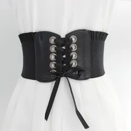 Cintura da sposa Cintura larga in pelle con corsetto Cintura snellente con fiocco in vita Cintura larga elastica