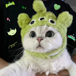 Gato trajes gato bonito dos desenhos animados decorativo engraçado gato headwear gato cão chapéu chapelaria animal de estimação bonito engraçado artefato quente pelúcia chapéu de estimação pet po adereços 231122