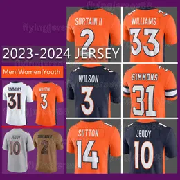 33 Javonte Williams Fußballtrikot Denvers 3 Russell Wilson Patrick Surtain II Broncos Justin Simmons Champ Bailey Jerry Jeudy Pat Alex Singleton Courtland Sutton