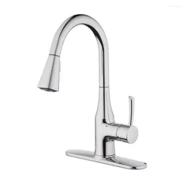 Kitchen Faucets Motion Sensor Single Handle Chrome Plated Pull-down Faucet Adjustable Flow Rate Ceramic Built-in Water Filter