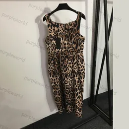 Designer Leopard Print Dress for Womens Sexig Hip Wrap Dress Midjeband Camisole Party Kjol