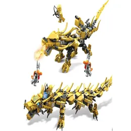 Blocchi 2In1 Ninja Golden Dragon Blocchi Due stili Modello Fit Ness Costruire i giocattoli per i bambini Regali3984623 Drop Delivery Toys Gifts Otqsj