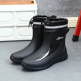 Rain Boots Automne noir chaussures pour hommes mode hommes bottes de pluie anti-dérapant résistant à l'usure en plein air chaussures imperméables Zapatos Para Hombres 231122